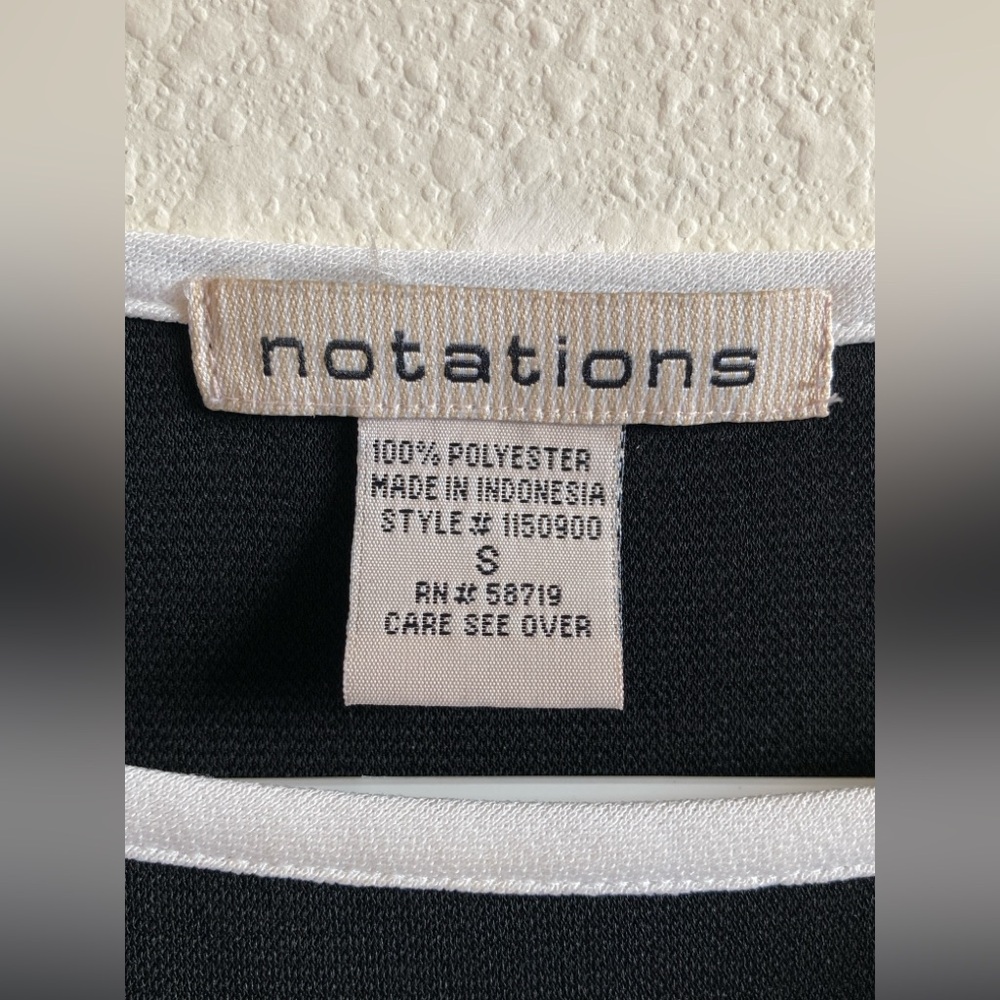 Notations Black and White Dress Size S - Picture 2 of 9